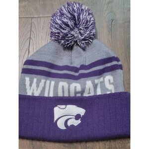 Colosseum Wildcats Pom Beanie Gray Purple Knit Winter Hat